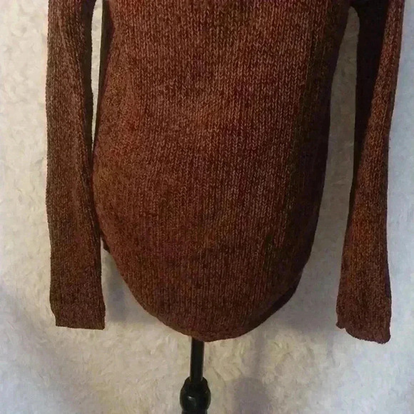 Snails & Cinnamon Sweater Medium Brown Black Marled Kangaroo Pocket Turtleneck/ - Picture 9 of 11